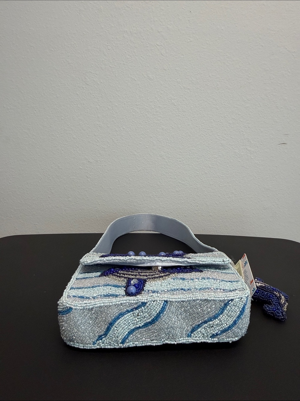 Handcrafted In India | Beaded Whale / Crab Ocean Motif w/ Matching Bag Charm - Picture 8 of 14